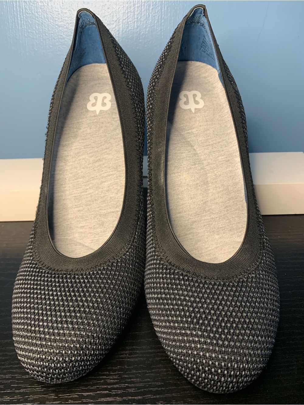 Betabrand Black & Grey Knit Women's Heels